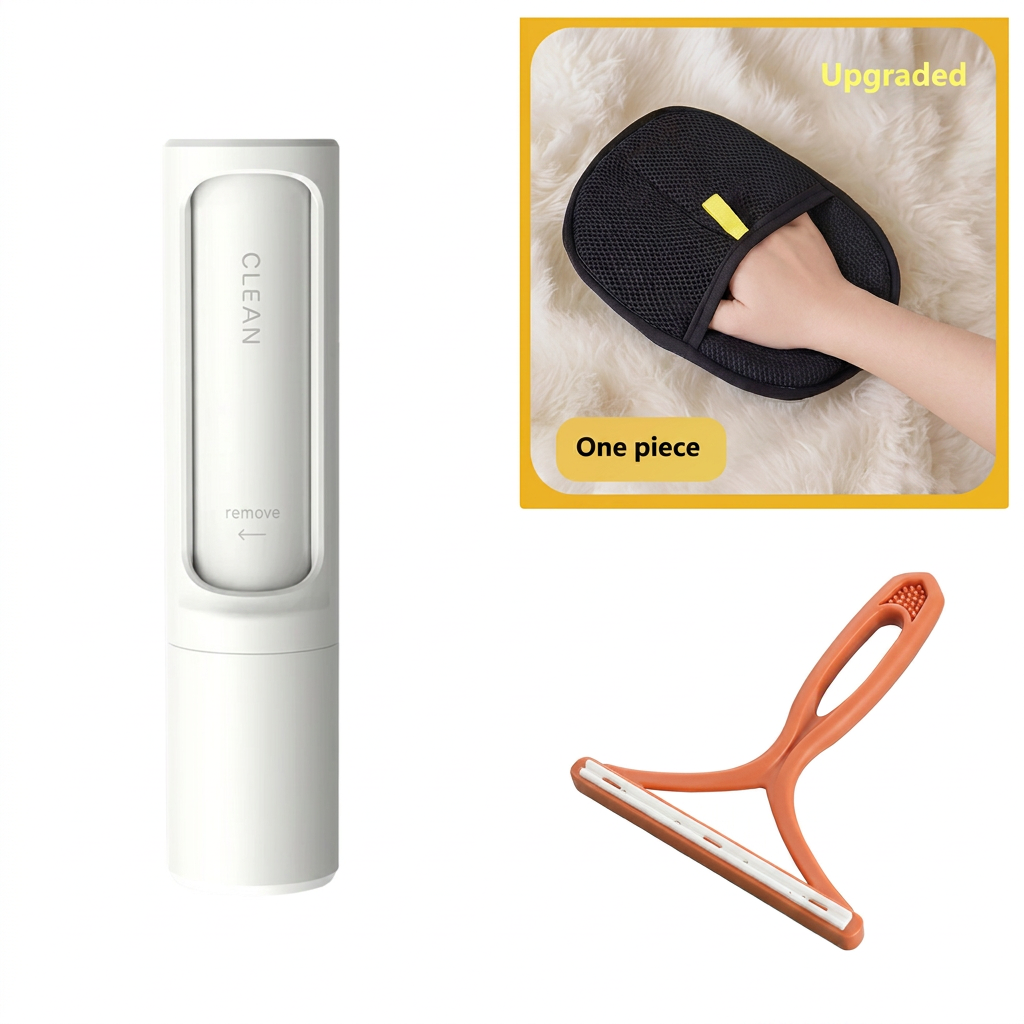 Outil portable de nettoyage des poils d'animaux auto-nettoyant