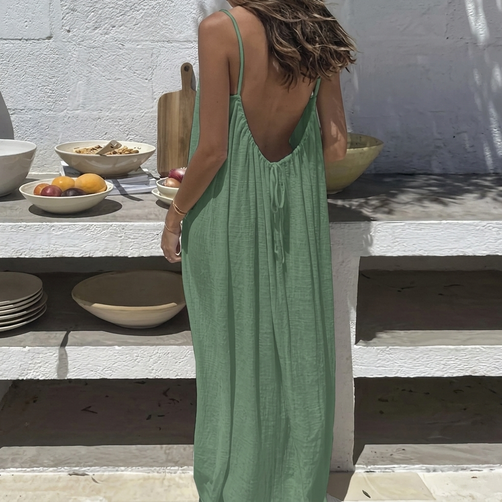 Robe longue ample sans dos pour femmes