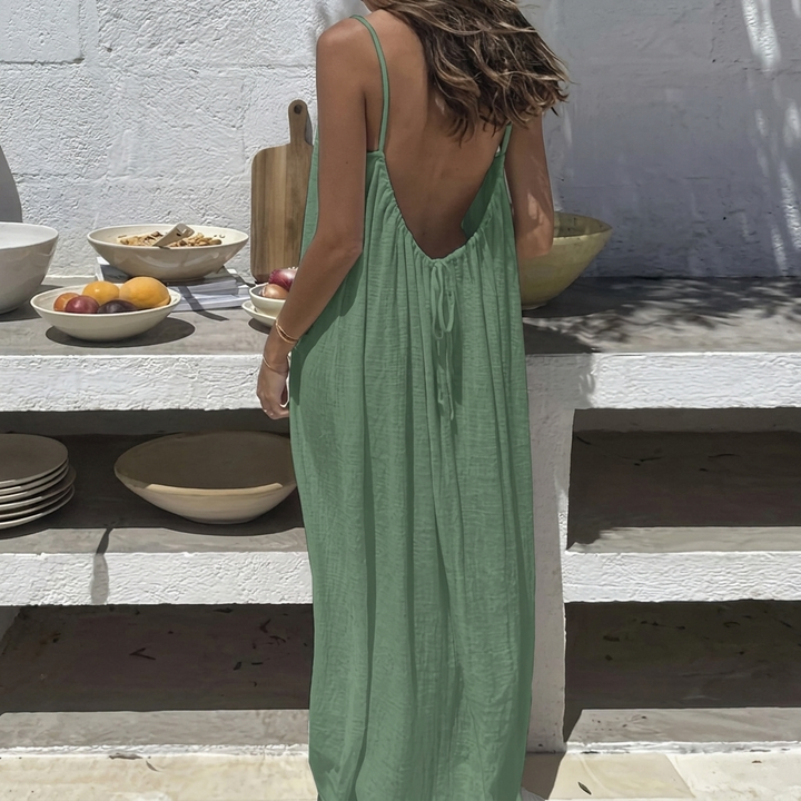 Robe longue ample sans dos pour femmes