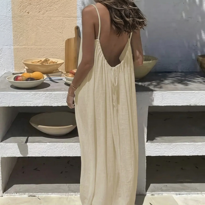 Robe longue ample sans dos pour femmes