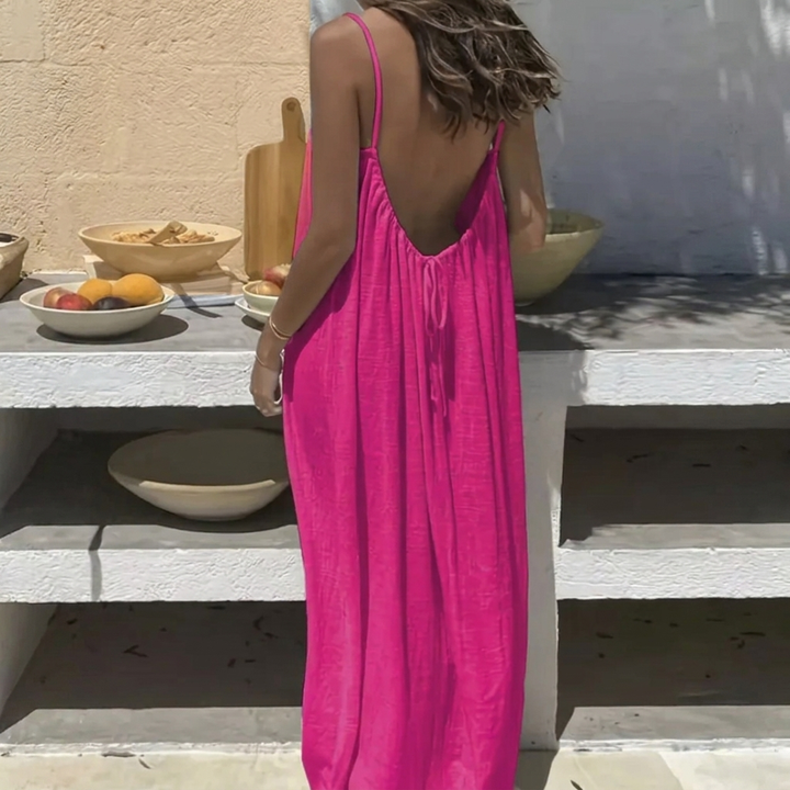 Robe longue ample sans dos pour femmes
