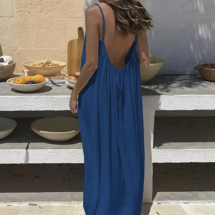 Robe longue ample sans dos pour femmes