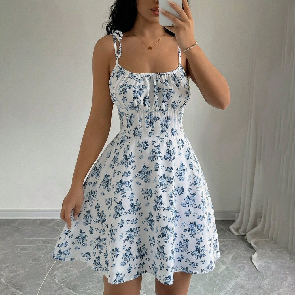 Robe A-Line Fleurie Douce pour Femme