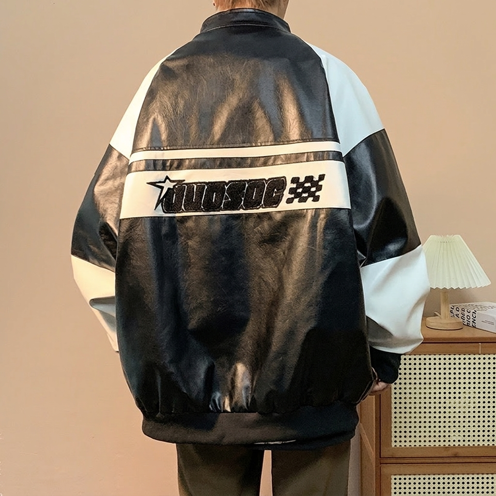 Veste de moto pilote haut ample
