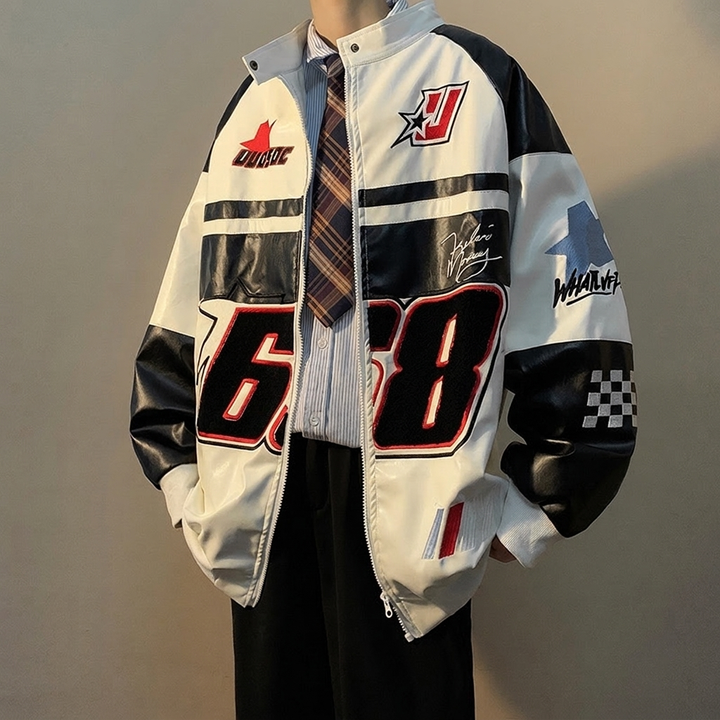 Veste de moto pilote haut ample