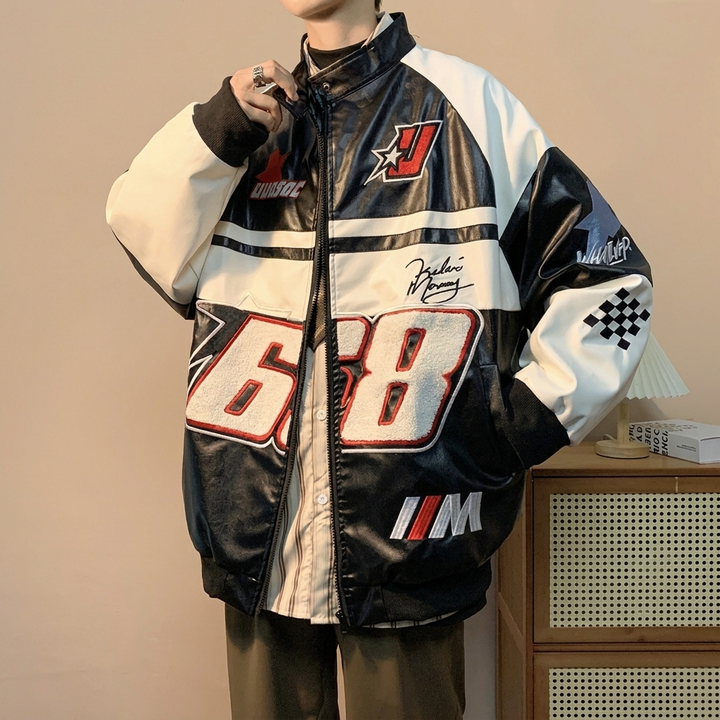 Veste de moto pilote haut ample