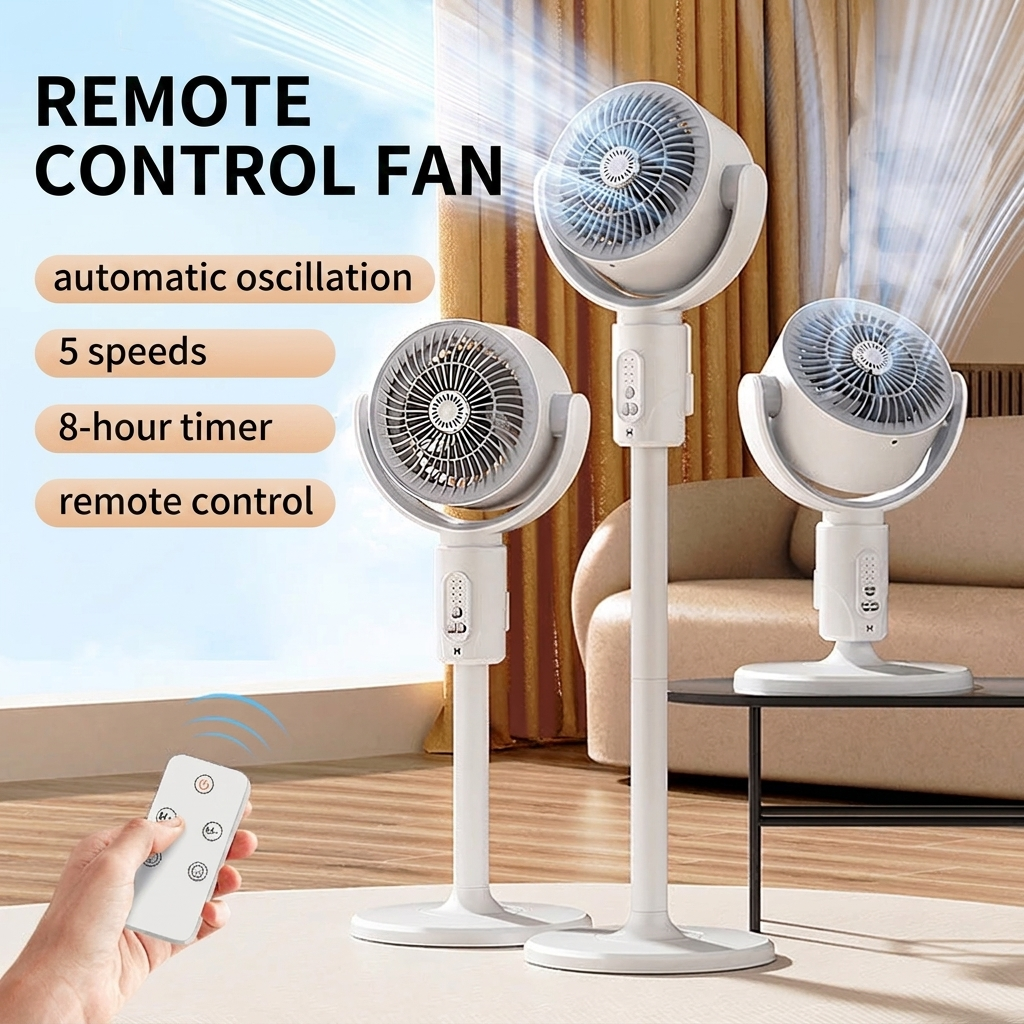 Ventilateur sur pied silencieux – Oscillation avec télécommande