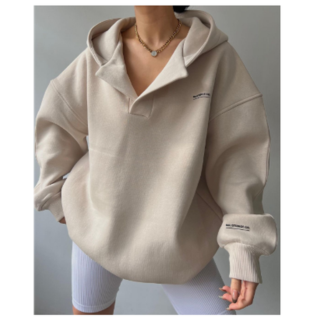 Pull-over à capuche lâche pour femmes – Édition Hiver Sibylla