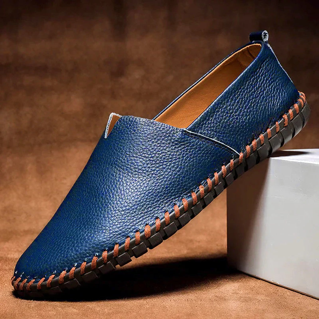 Mocassins Élegants Mat En Cuir Véritable