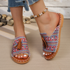 Aria | Sandales Glissantes Femmes orteil Ouvert Tassel Bohémien Plat