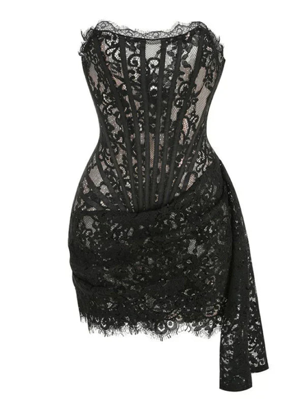 Robe Mini Corset en Dentelle Freya — Où l'Élégance Rencontre l'Allure