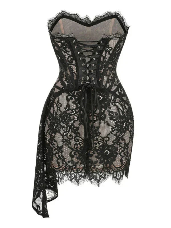 Robe Mini Corset en Dentelle Freya — Où l'Élégance Rencontre l'Allure