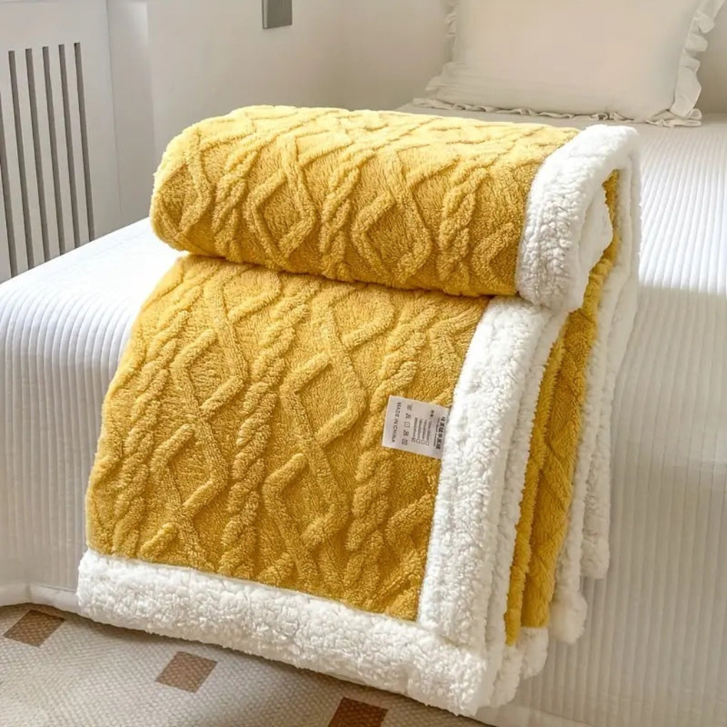 Couverture Sherpa Tricot Diamant