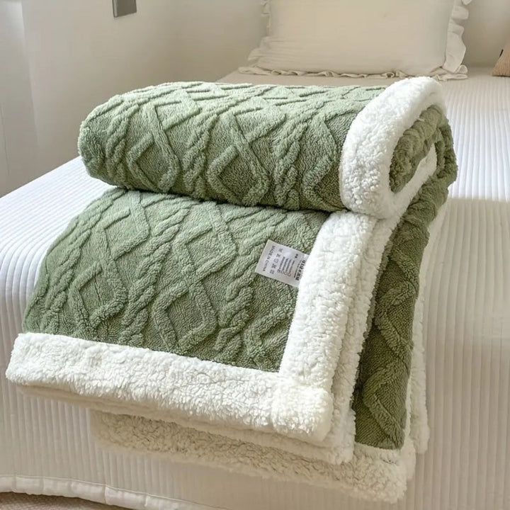 Couverture Sherpa Tricot Diamant