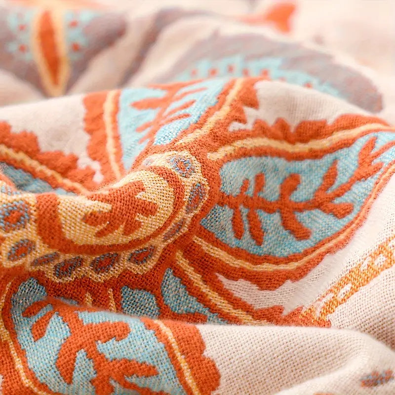 Bohol Rustique – Couverture Florale Boho pour Confort Chaleureux et Vie Stylée