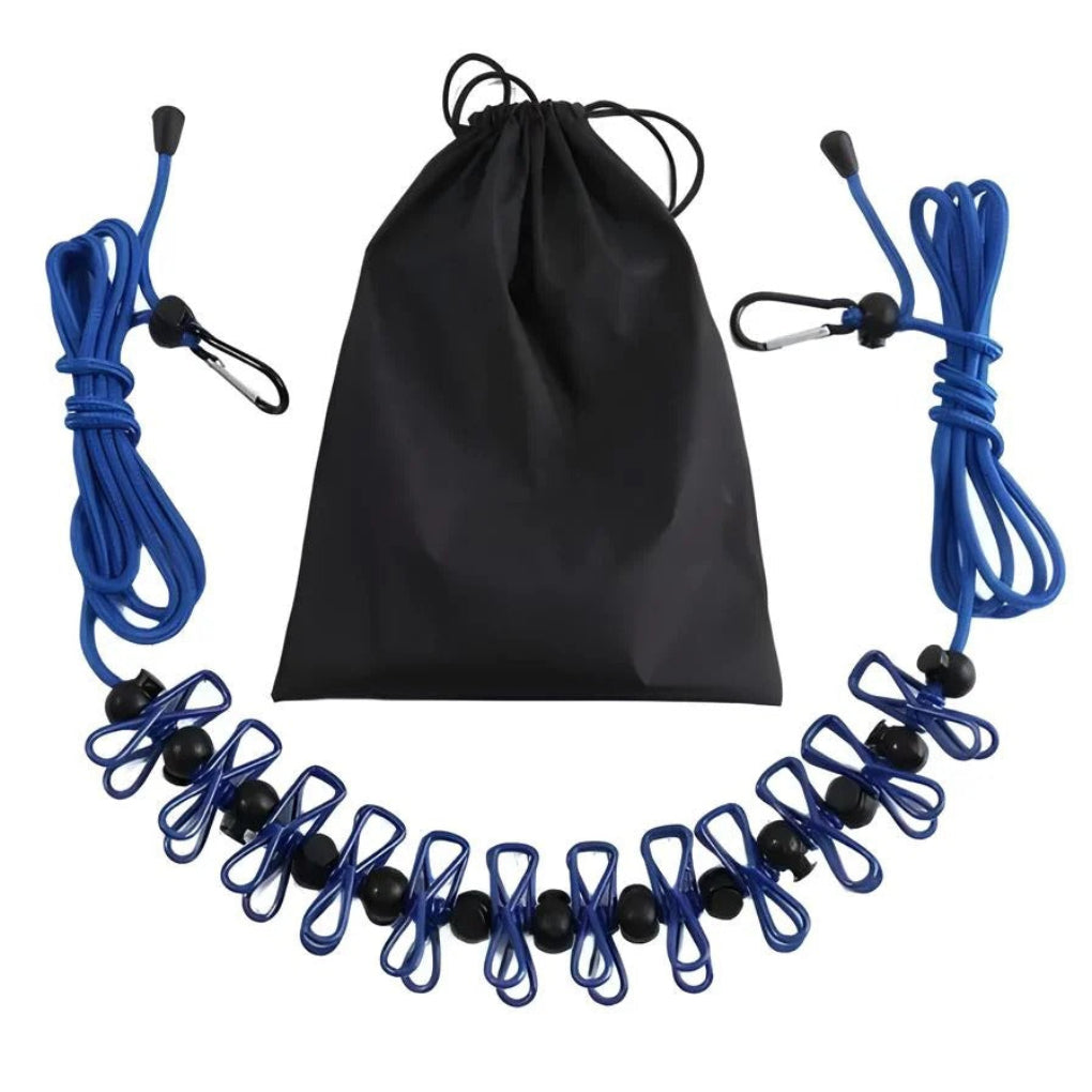 Corde à Linge Portable Étirable – Résistante au Vent, Rétractable & Amie des Voyages