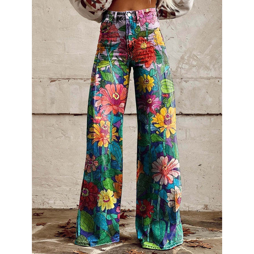 Pantalons Longs pour Femmes – Imprimés Floraux et Unis Ritan