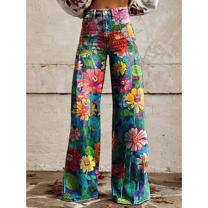 Pantalons Longs pour Femmes – Imprimés Floraux et Unis Ritan