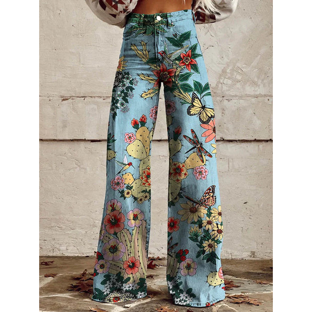 Pantalons Longs pour Femmes – Imprimés Floraux et Unis Ritan