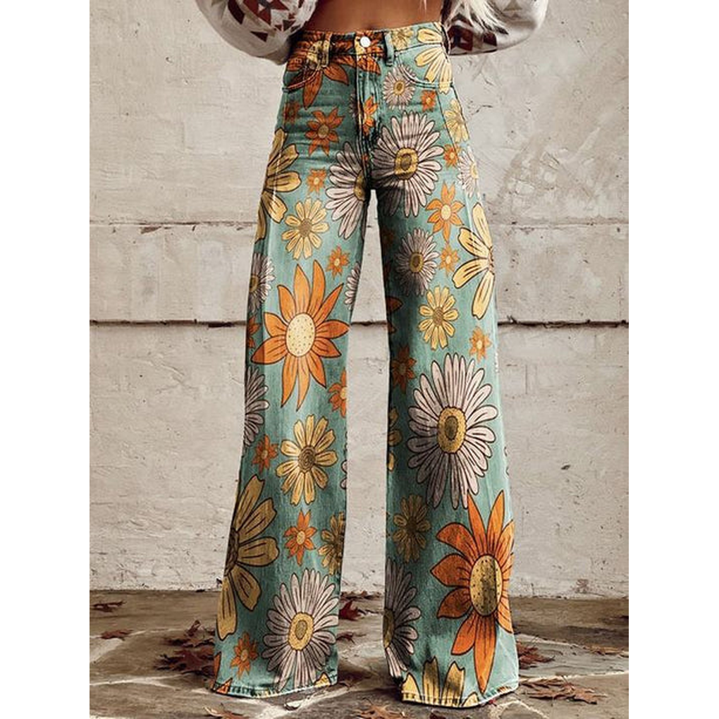 Pantalons Longs pour Femmes – Imprimés Floraux et Unis Ritan