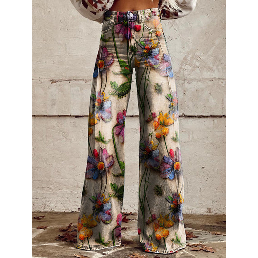Pantalons Longs pour Femmes – Imprimés Floraux et Unis Ritan
