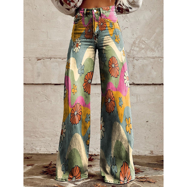 Pantalons Longs pour Femmes – Imprimés Floraux et Unis Ritan