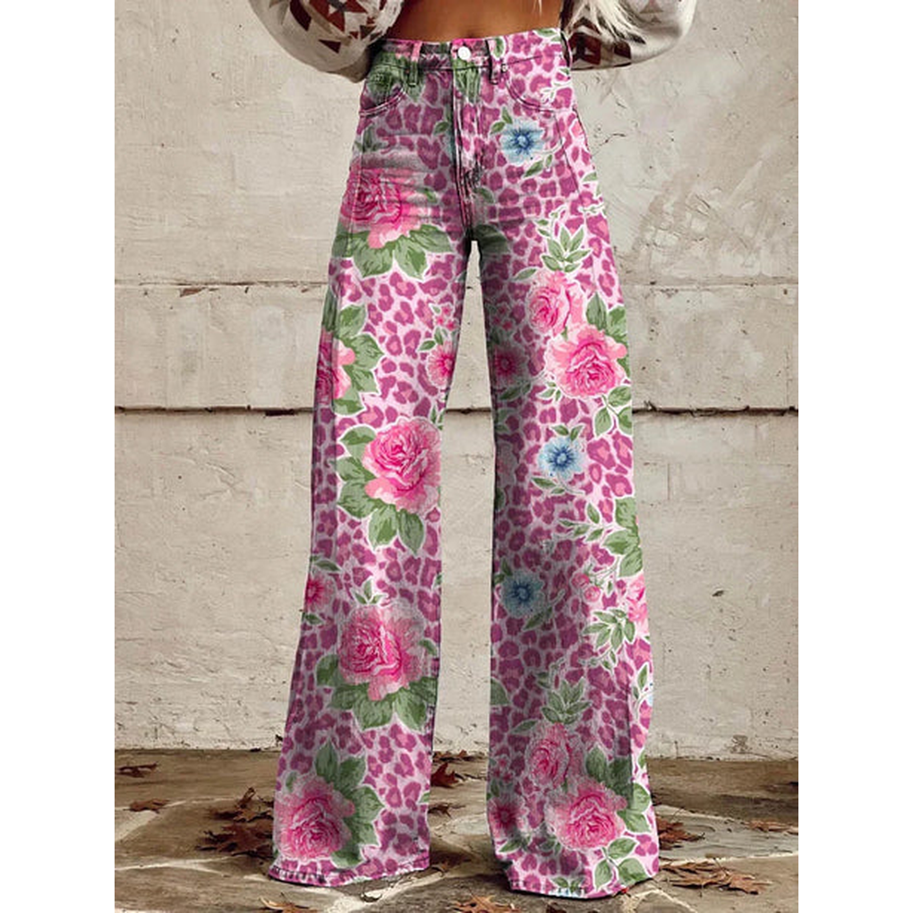 Pantalons Longs pour Femmes – Imprimés Floraux et Unis Ritan