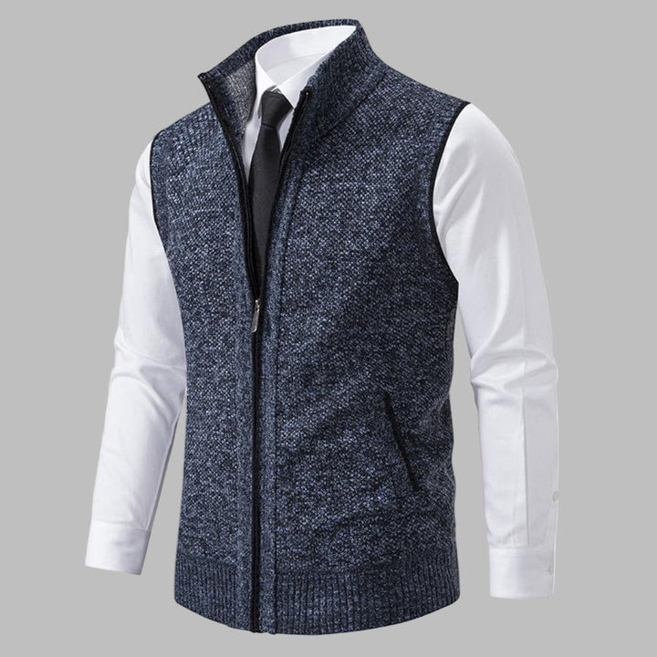Gilet zippé en tricot classique pour homme
