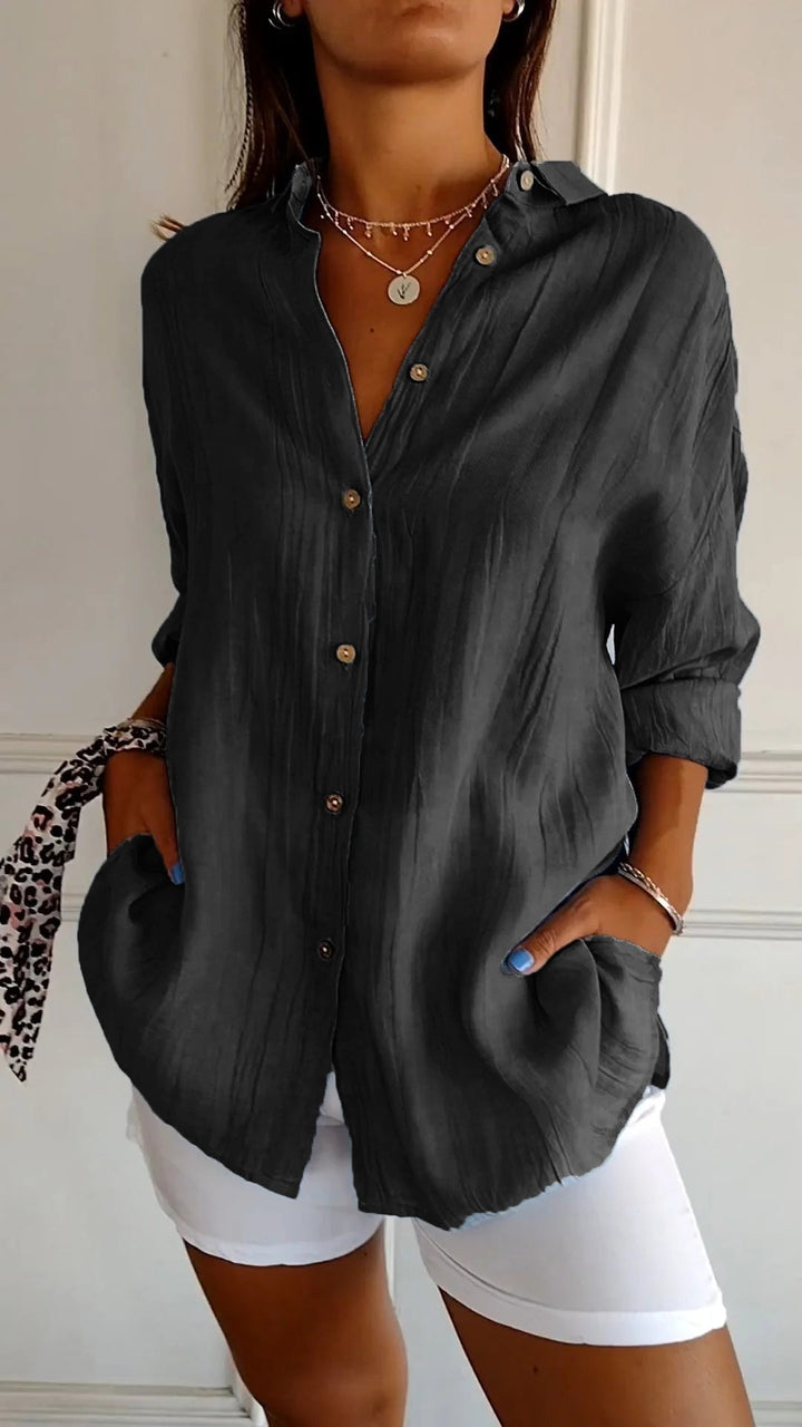 Chemise décontractée à boutons pour femmes