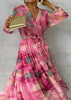 Robe d'été à manches longues pour femme moderne et aérée