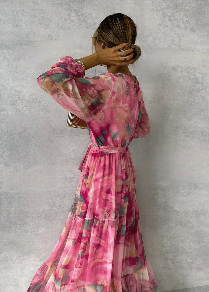 Robe d'été à manches longues pour femme moderne et aérée