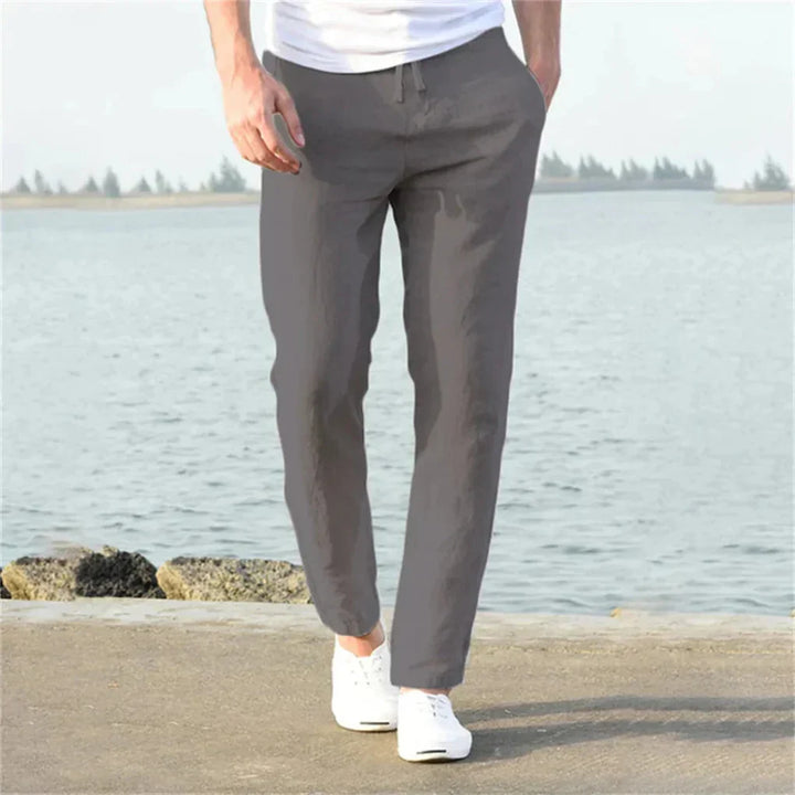Pantalon d'été en mélange de lin pour homme