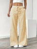 Olivia | Pantalons en lin à larges jambes rayés avec taille à cordon et poches