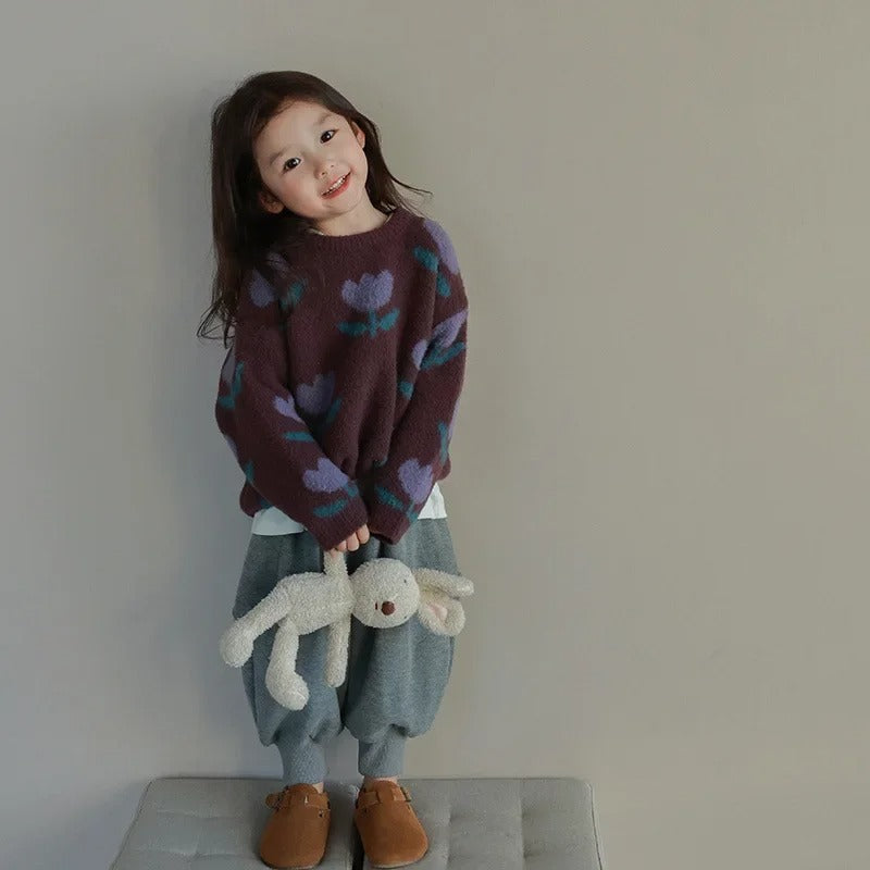Evdokia – Pull avec Fleurs pour Enfants