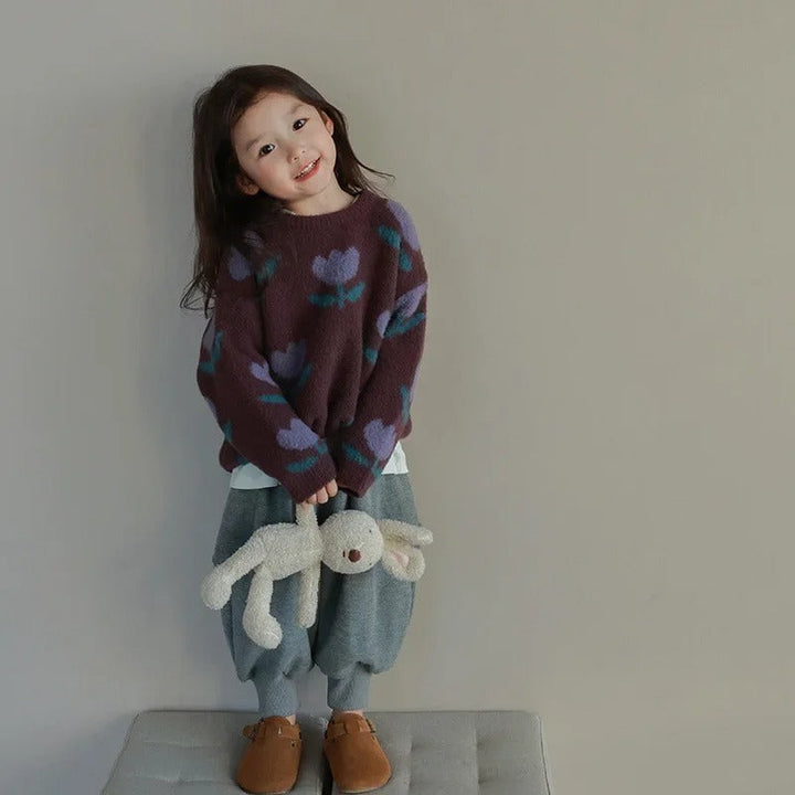 Evdokia – Pull avec Fleurs pour Enfants