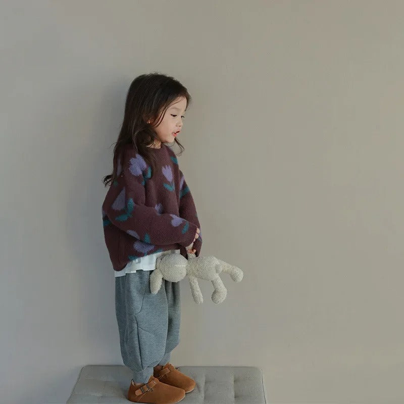 Evdokia – Pull avec Fleurs pour Enfants