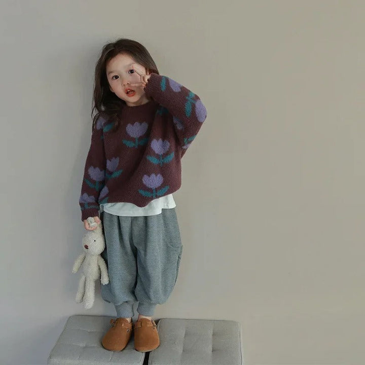 Evdokia – Pull avec Fleurs pour Enfants
