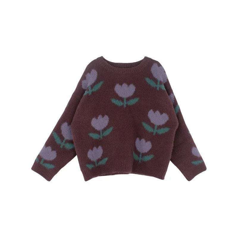 Evdokia – Pull avec Fleurs pour Enfants