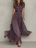 Scarlett | Robe Maxi Manche Courte Col Cle Puff