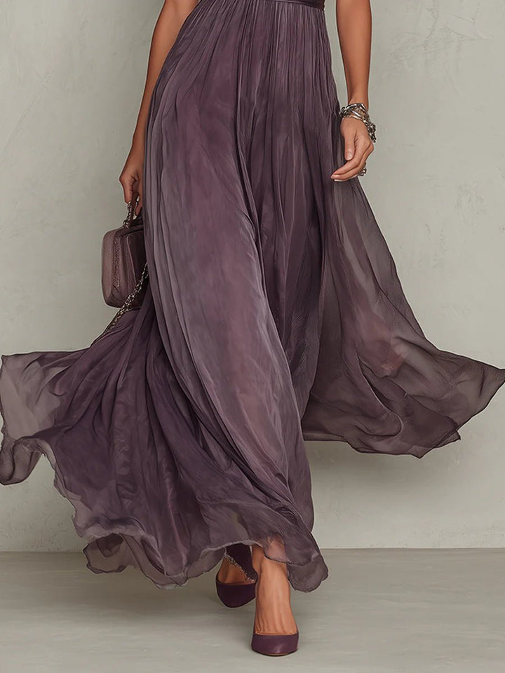 Scarlett | Maxi Dress Short Sleeve Keyhole Neckline Puff Sleeve