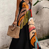 Scarlett | Robe Maxi Impression Feuille Tropicale Col V Sans Manches