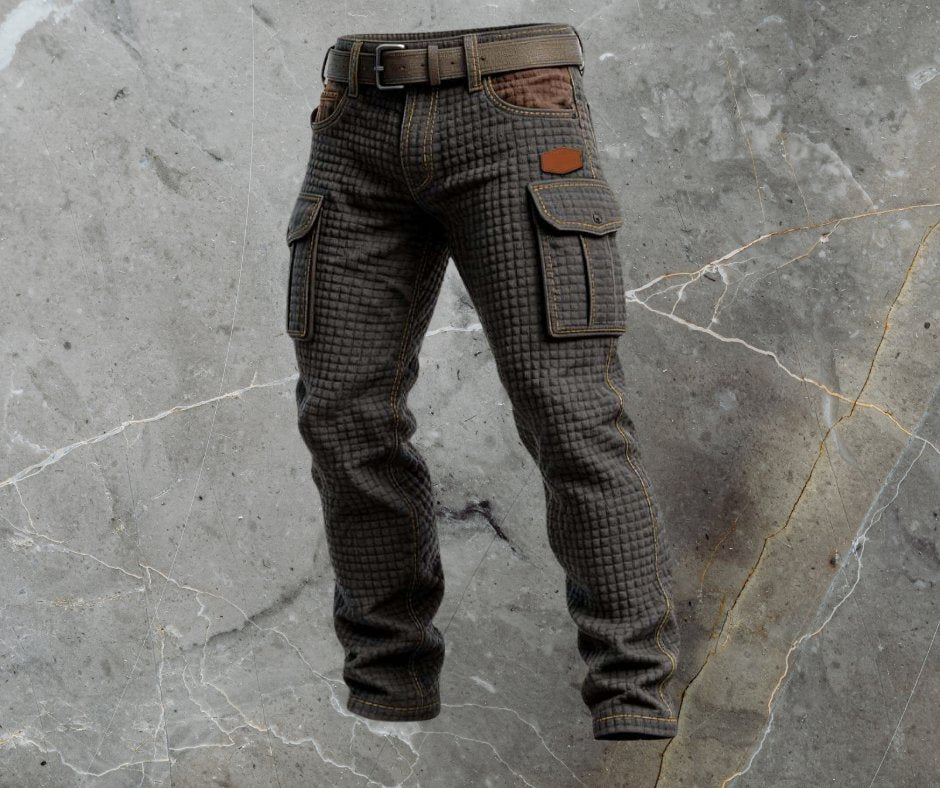 Oliver | Men's Cargo Pants Slim Fit Quilted Texture Side Pockets