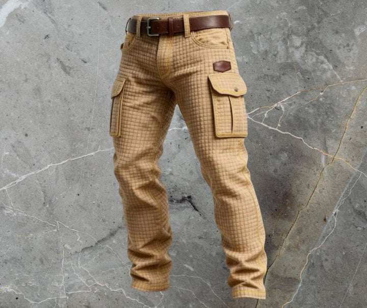 Oliver | Men's Cargo Pants Slim Fit Quilted Texture Side Pockets