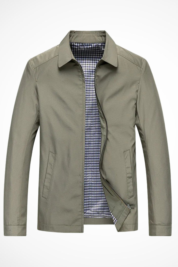 Lucas | Men's Harrington Jacket Zip Front Check Lining