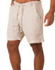 Oliver | Shorts en Lin pour Hommes, Cuffés, avec Cordon, Mi-Long, Été