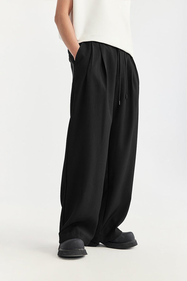 Sebastian | Men's Linen Wide Leg Drawstring Pants Pleated Relaxed Fit