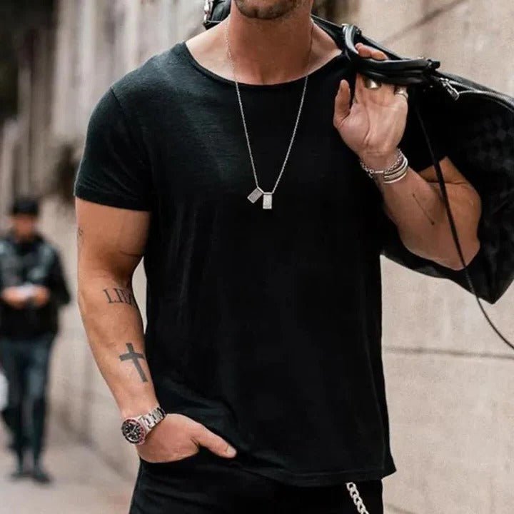 James | Men's Round Neck T-Shirt Short Sleeve Cotton Casual