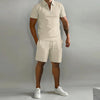 Lucas | Ensemble décontracté de polo à zip pour homme avec shorts