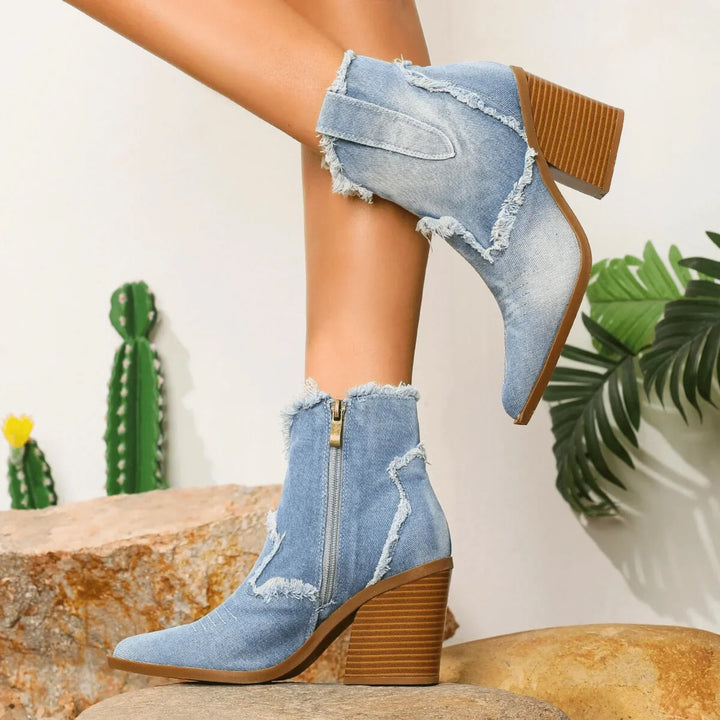 Bottes à talons blocs pour cheville