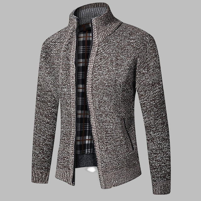 Pull en maille zipper chic pour hommes